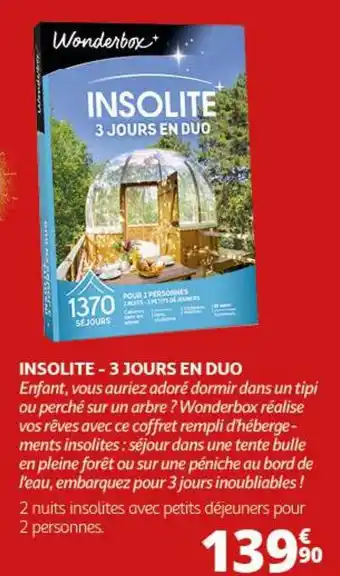 Auchan INSOLITE - 3 JOURS EN DUO offre