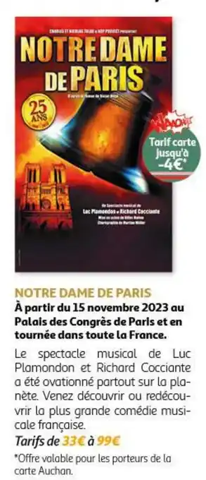 Auchan NOTRE DAME DE PARIS offre