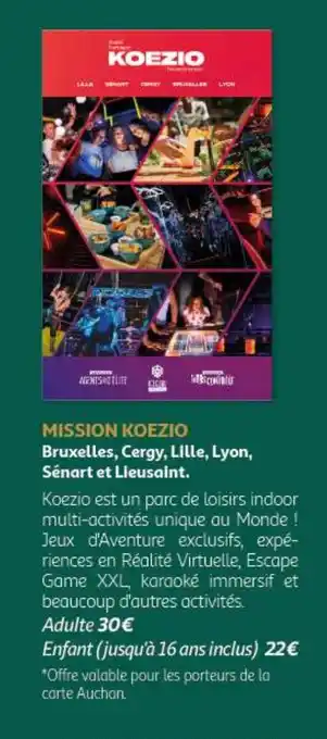 MISSION KOEZIO Bruxelles, Cergy, Lille, Lyon, Sénart et Lieusaint.
