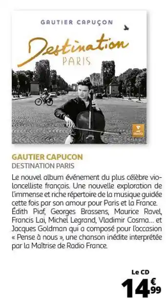 Auchan GAUTIER CAPUCON DESTINATION PARIS offre