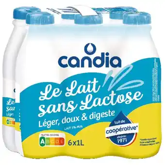 Auchan Le lait sans lactose candia offre
