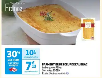 Auchan Supermarché Maison tino parmentier de bœuf de l'aubrac offre