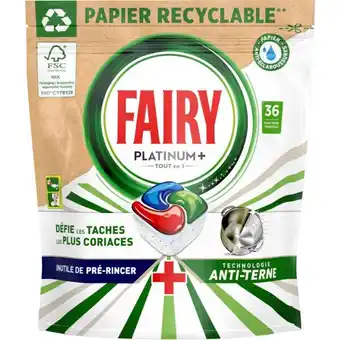 Auchan Tablettes lave-vaisselle anti-terne platinum+ fairy offre