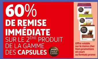 Auchan Supermarché Nescafé dolce gusto 60% de remise immédiate sur le 2ème produit de la gamme des capsules nescafé dolce gusto offre