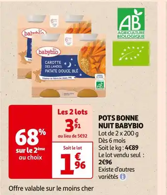 Babybio pots bonne nuit