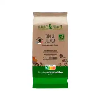 Auchan Trio de quinoa bio tartines et potager offre