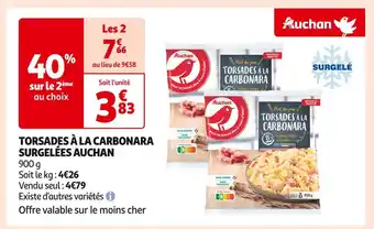 Auchan Supermarché Auchan torsades à la carbonara surgelées offre