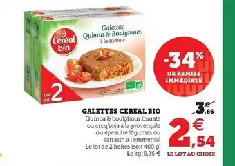 Super U Galettes Céréal Bio offre