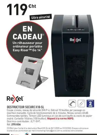 DESTRUCTEUR SECURE X10-SL