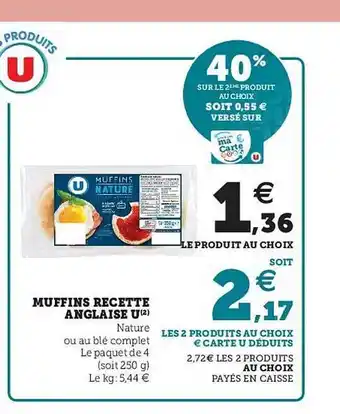 Super U Muffins Recettes Anglaise U offre