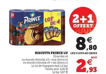 Super U Biscuits Prince Lu offre