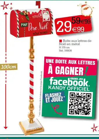 Kandy Boîte aux lettres de Noël en métal offre