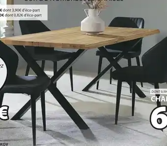 JYSK TABLE ROSKILDE + CHAISE LUNDERSKOV offre