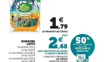 Super U Bonbons Lutti offre
