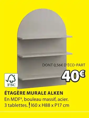 JYSK ÉTAGÈRE MURALE ALKEN offre