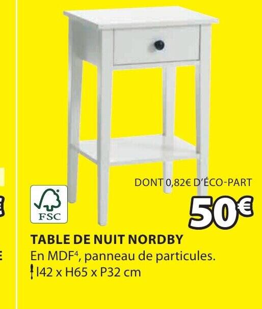 Promo TABLE DE NUIT NORDBY chez JYSK