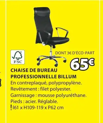 JYSK CHAISE DE BUREAU PROFESSIONNELLE BILLUM offre