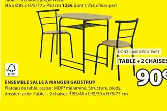 JYSK ENSEMBLE SALLE À MANGER GADSTRUP offre
