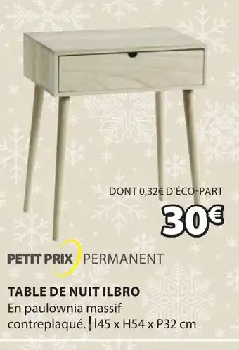 JYSK TABLE DE NUIT ILBRO offre