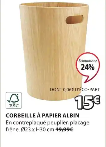 JYSK CORBEILLE À PAPIER ALBIN offre