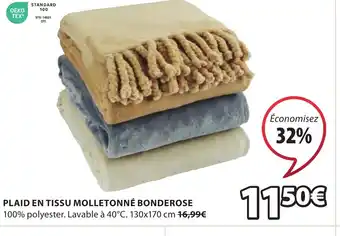 JYSK PLAID EN TISSU MOLLETONNÉ BONDEROSE offre