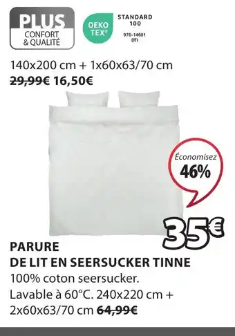 JYSK PARURE DE LIT EN SEERSUCKER TINNE offre