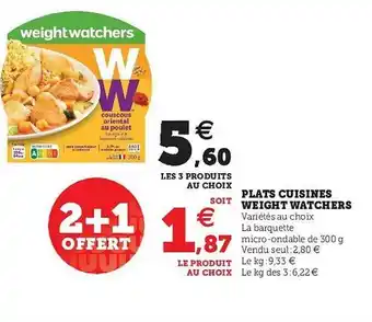 Super U Plat Cuisinés Weight Watchers offre