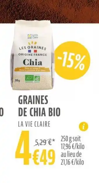 La Vie Claire GRAINES DE CHIA BIO offre