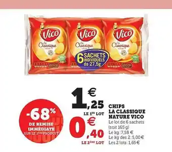 Super U Chips La Classique Nature Vico offre