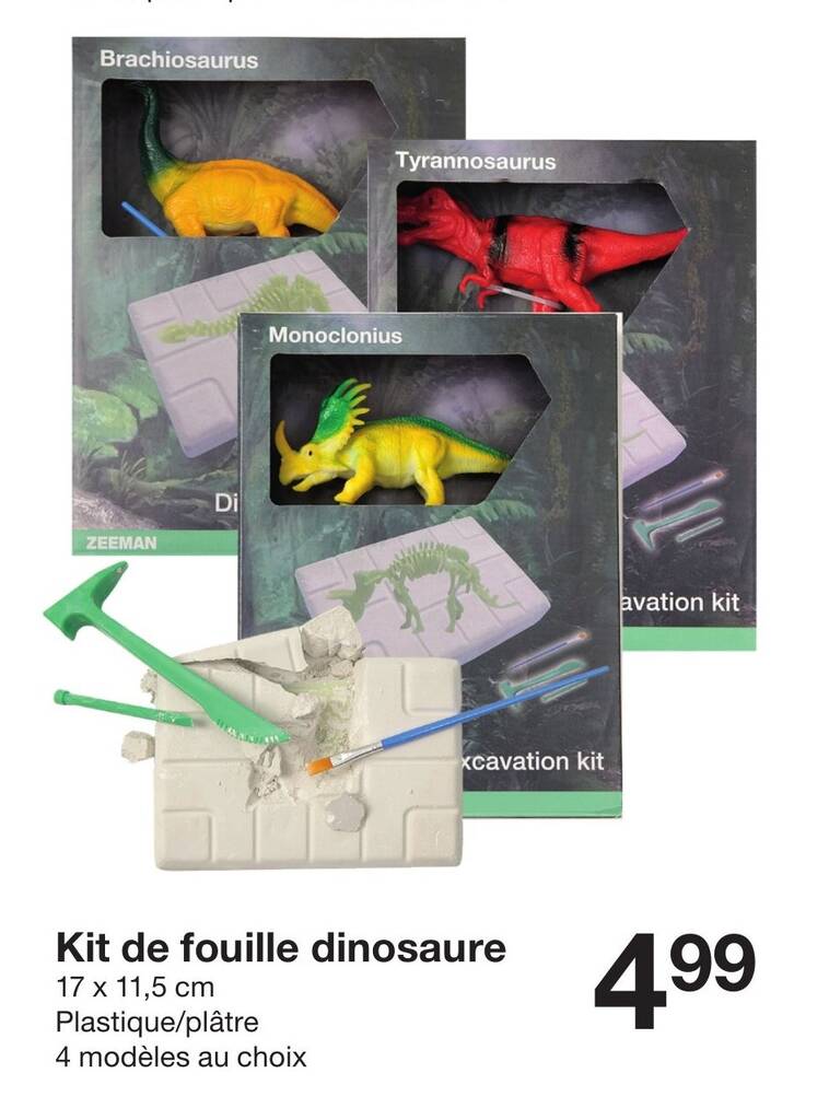 Promo Kit de fouille dinosaure chez Zeeman