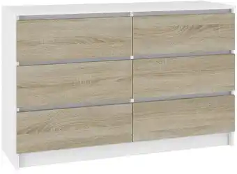 Cupid - commode contemporaine chambre + salon + bureau 120x77x40 cm - 6 tiroirs coulissants - dressing chiffonier moderne - b
