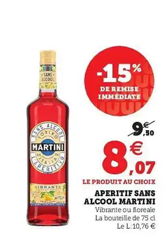 Super U Apéritif Sans Alcool Martini offre