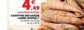 Super U Carottes Des Sable offre
