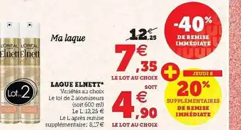 Super U Laque Elnett offre
