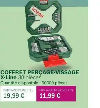 Super U Coffret Perçage-vissage X-line Bosch offre