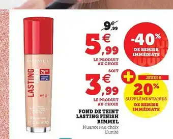 Super U Fond De Teint Lasting Finish Rimmel offre