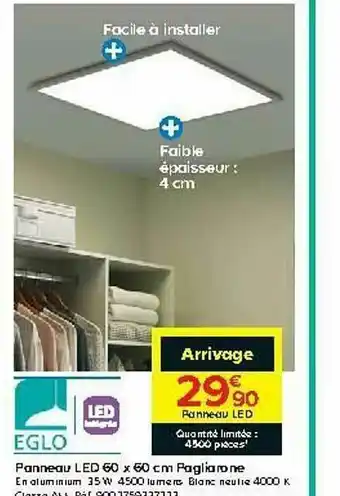 Castorama Panneau Led 60 X 60 Cm Pagiarone offre
