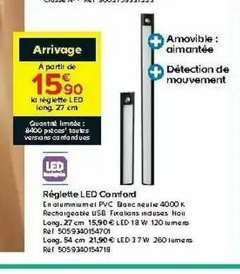 Castorama Réglette Led Comford offre