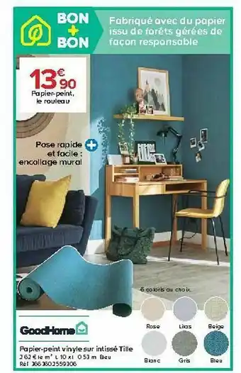 Castorama Papier-peint Vinyle Sur Intissé Tille Goodhome offre