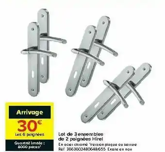 Castorama Lot De 3 Ensembles Lot 2 Poignées Hirel offre