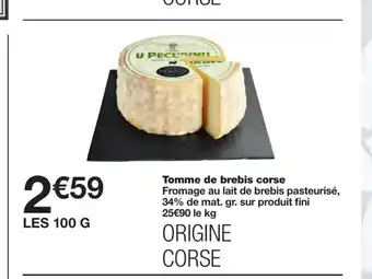 Monoprix Tomme De Brebis Corse offre