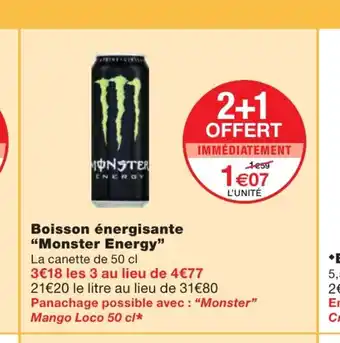 Monoprix Boisson énergisante "Monster Energy" offre