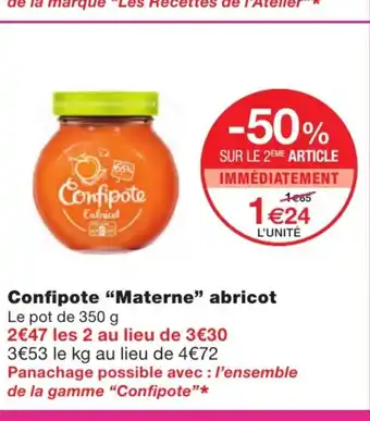 Monoprix Confipote "Materne" Abricot offre