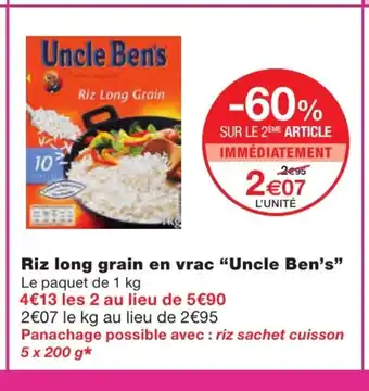 Monoprix Riz Long Grain En Vrac 'Uncle Ben's" offre