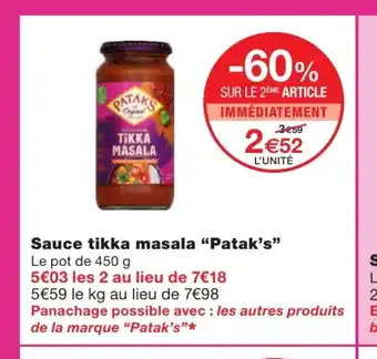 Sauce Tikka Masala "Patak's"