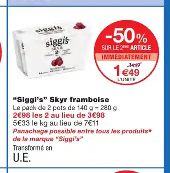 Monoprix "Siggi's" Skyr Framboise offre