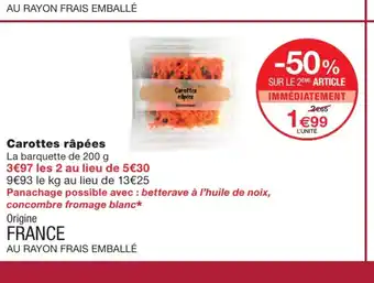 Monoprix Carottes Rapées offre