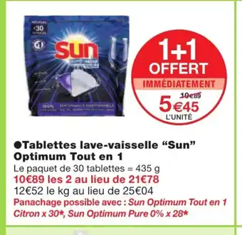 Monoprix Tablettes Lave-vaisselle "Sun" Optimum Tout en 1 offre