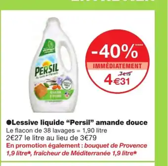 Monoprix Lessive Liquide "Persil" aMANDE dOUCE offre