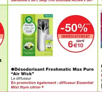 Monoprix Désodorisant Freshmatic Max Pure offre
